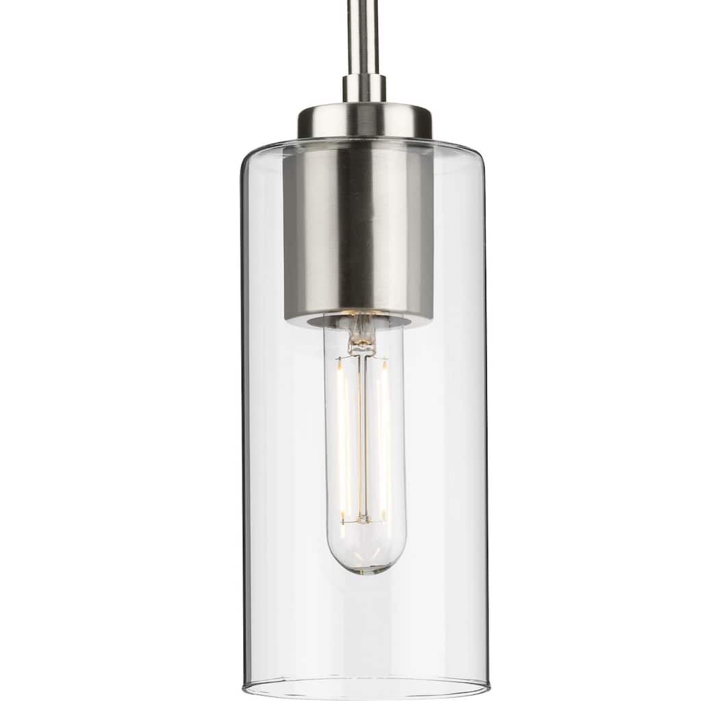 Cofield Collection One-Light Brushed Nickel Transitional Pendant - 4 in x 4 in x 9.75 in