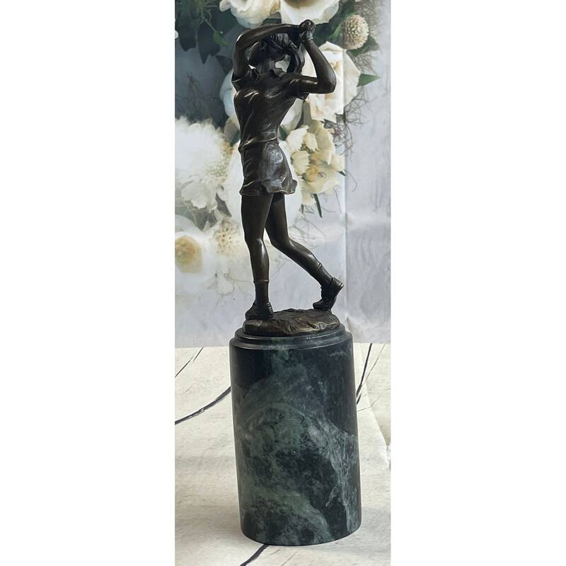 Signature Milo Statuary Bronze Statue Of Girl Golfer ~ New Hand Made Sculpture