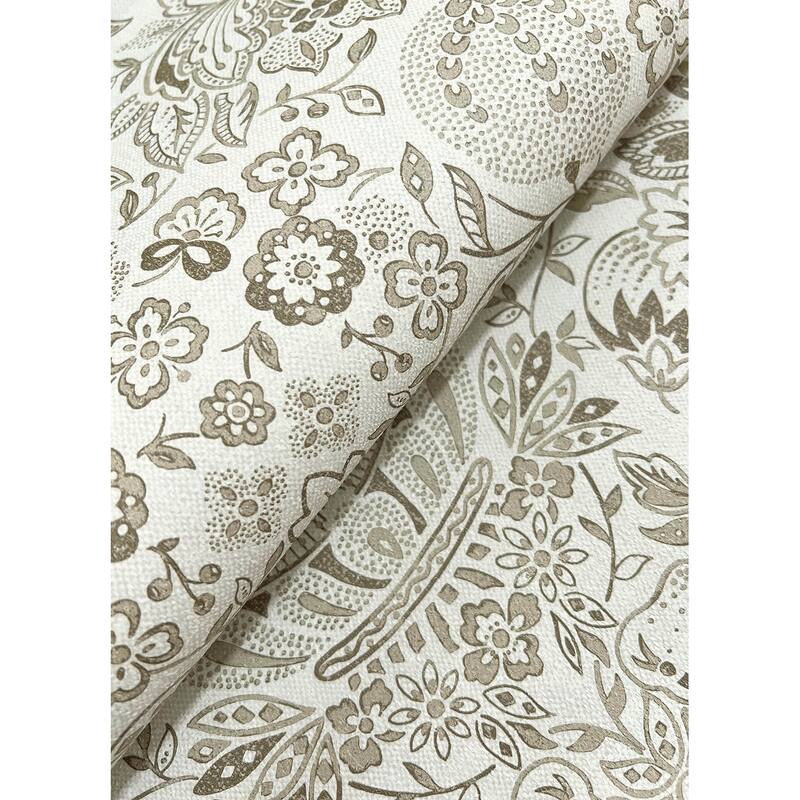 A-Street Prints Blanche Neutral Floral Damask Wallpaper