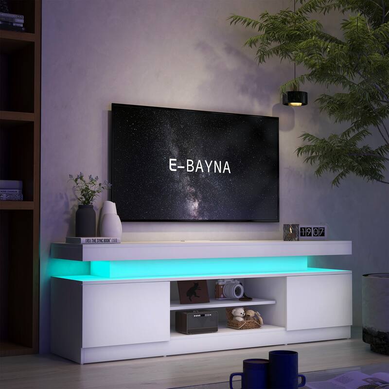 Multifunctional Storage High Gloss White TV Cabinet