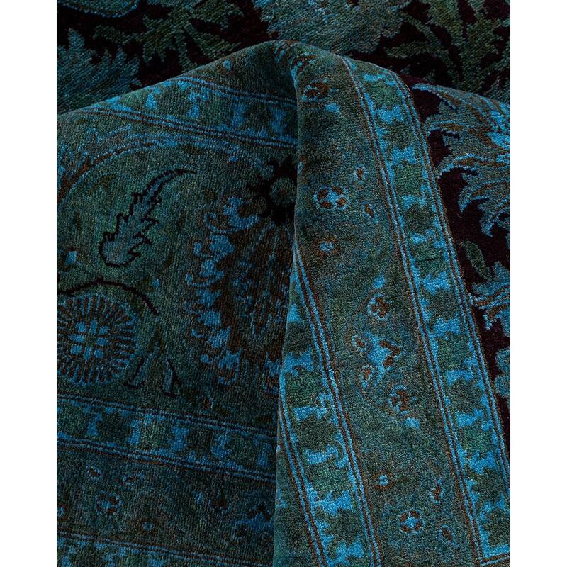 Overdyed, One-of-a-Kind Hand-Knotted Area Rug - Blue - 6' 2" x 8' 10"