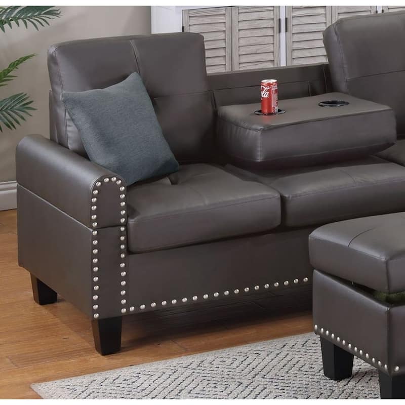 Living Room Furniture 3-PCS Sectional Sofa Set LAF Sofa RAF Chaise And Storage Ottoman