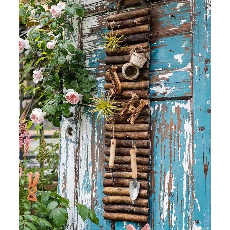 RusticReach Rustic Wood Ladder Wall Décor Tool Organizer