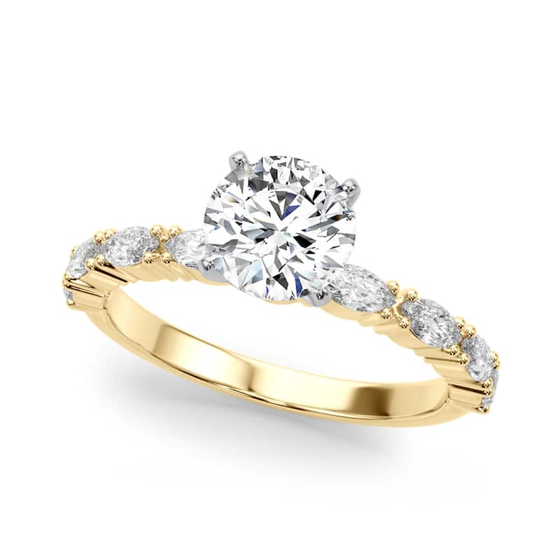 Auriya 14k Yellow Gold Lab Grown Round Diamond Engagement Ring 0.50 to 5.00 ct. tw. (F-G VS) - 2.50 ct. center - 6