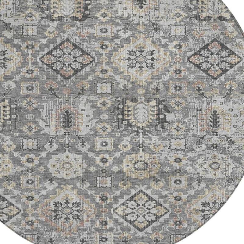 HomeRoots Floral Medallion Traditional Rectangle Outdoor Rug