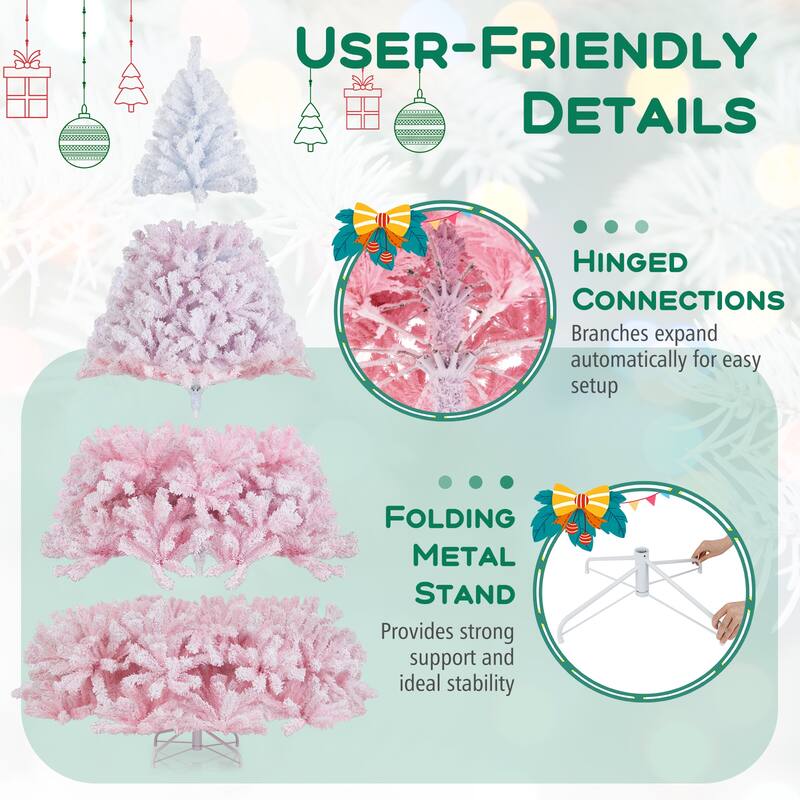 Costway 5/6/7/8 FT Artificial Christmas Tree with 456/820/1264/1774 - See Details