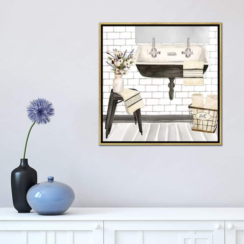 iCanvas "Farmhouse Bath II Sink" by Tara Reed Framed Canvas Print