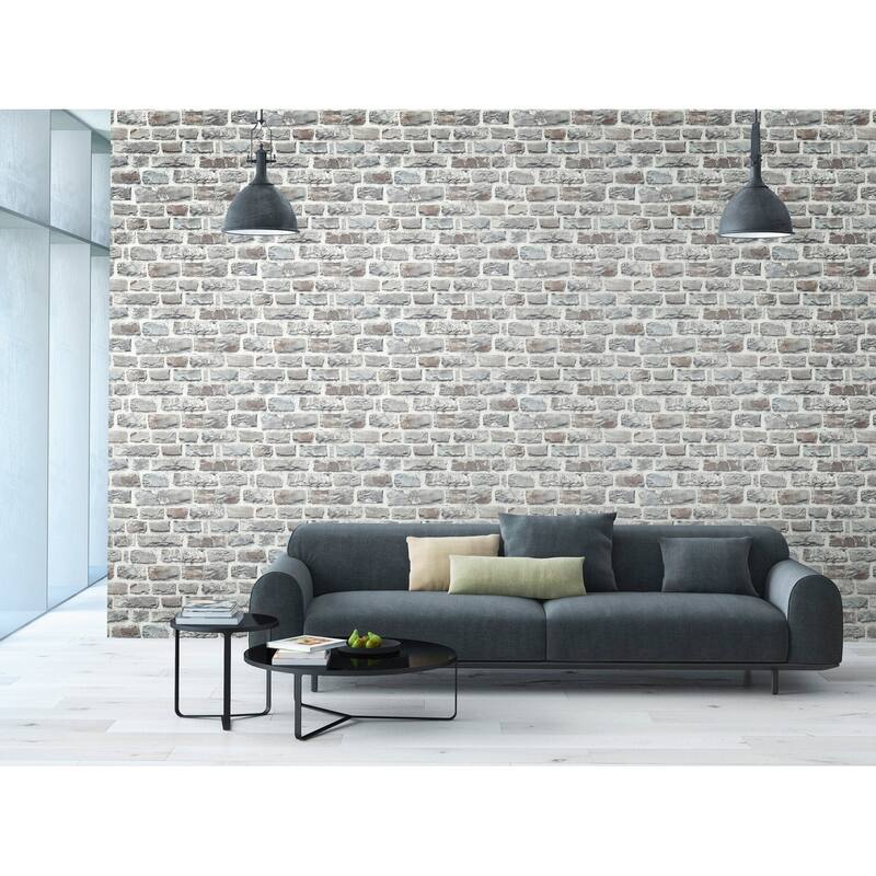 Galerie Wallcoverings Bricks and More Collection Stone Brick Matte Finish Vinyl on Non-woven Wallpaper Roll