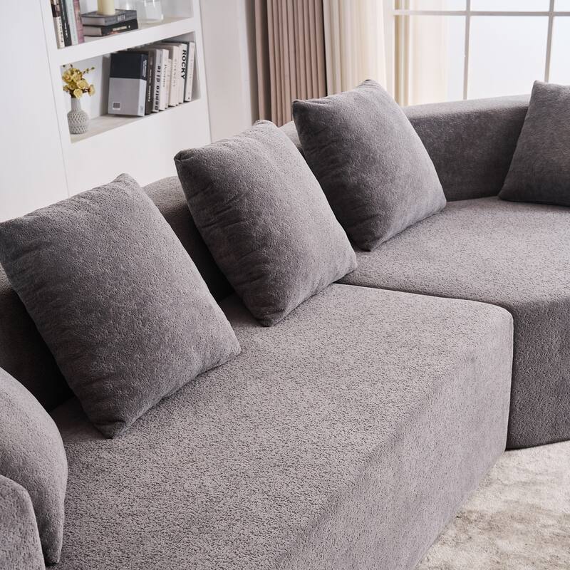 Memory Foam Curved Modular Couch Chenille Deep Seat Sectional Sofa