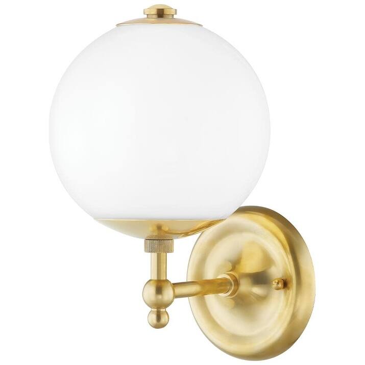 Hudson Valley Lighting Sphere No.1 14" Tall Wall Sconce - Aged Brass