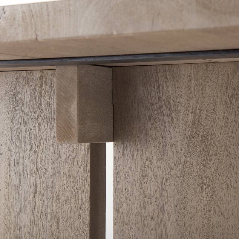 Aida Grey-Brown Solid Wood Dining Table