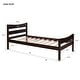 preview thumbnail 24 of 25, Classic Design Easy to Clean Twin Size Wood Platform Bed with Headboard and Wooden Slat Support