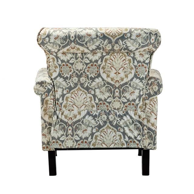 HULALA HOME Nailhead Trim Traditional Accent Armchair with Rolled Arms