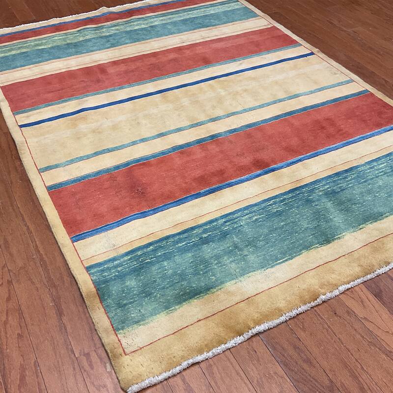 HERAT ORIENTAL Handmade Vegetable Dye Gabbeh Wool Rug - 4'3" x 6'