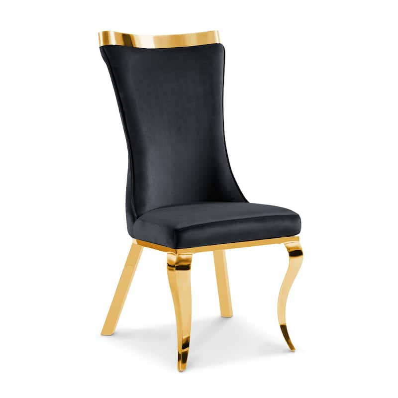 Furniture of America Thaddeus Glam Velvet High Back Side Chair (Set of 2)