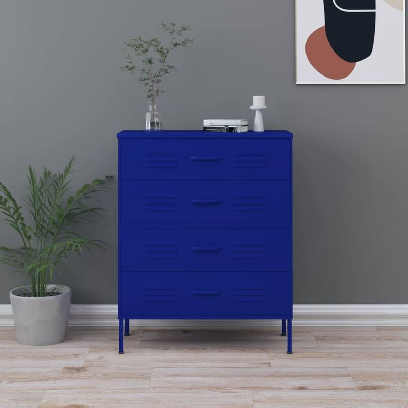vidaXL Chest of Drawers Dresser for Bedroom Sideboard Storage Cabinet Steel