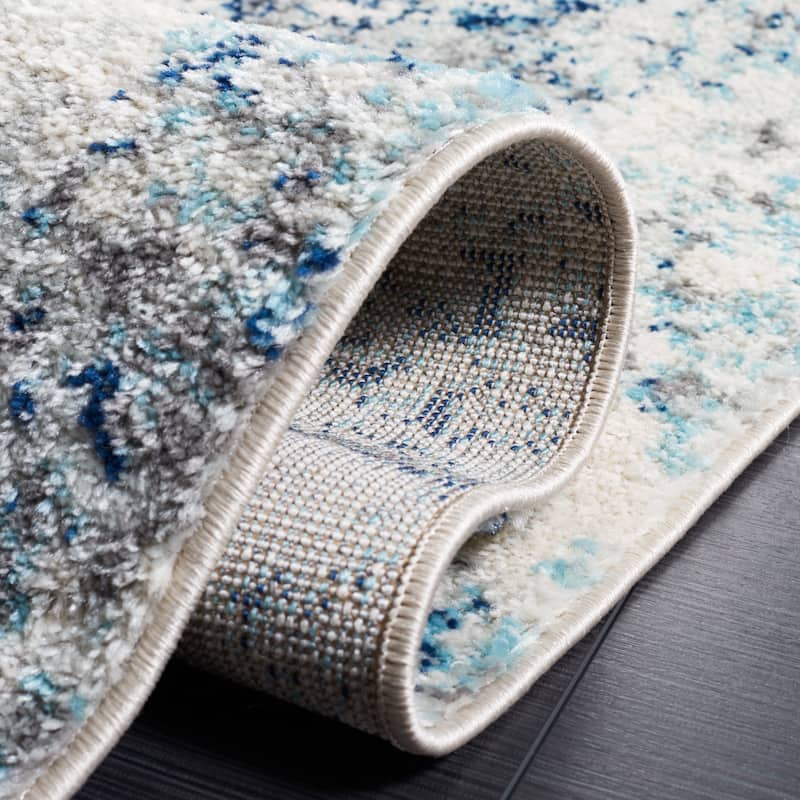 SAFAVIEH Tulum Rosalinde Bohemian & Eclectic Rug - Ivory/Blue - 5' 3" x 7' 6"