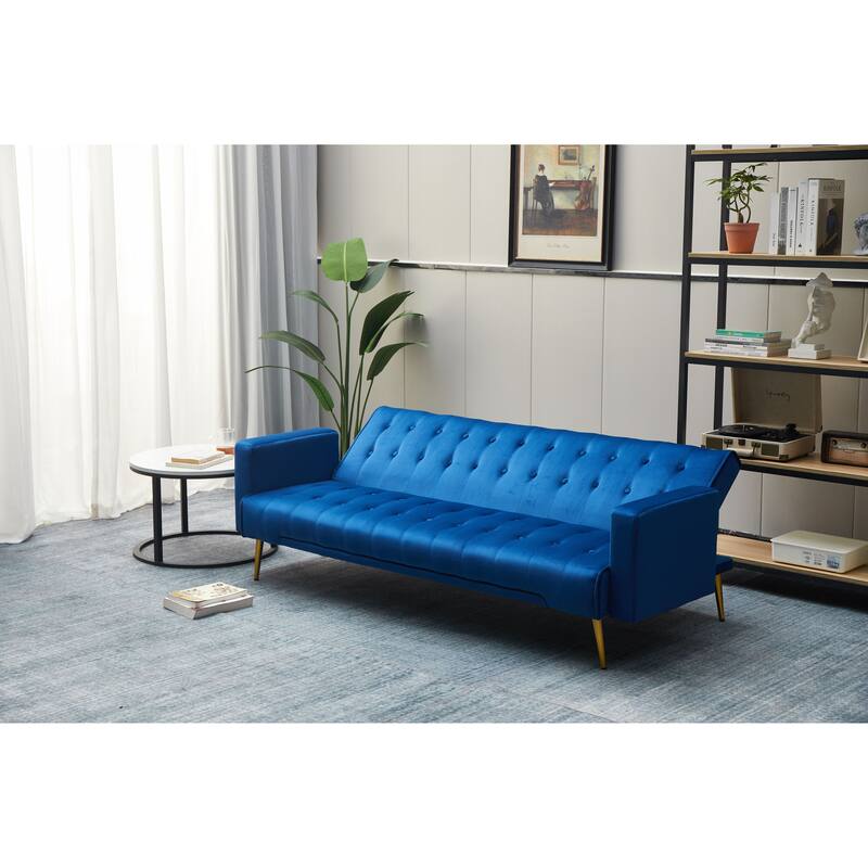 75'' Wide Tufted Velvet Convertible Sleeper sofa