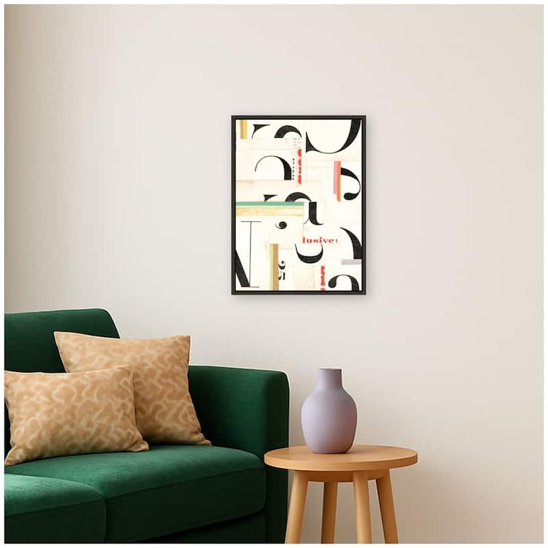 Kate and Laurel Typography White FC by Felicia Dadak Framed Canvas Wall Art Print