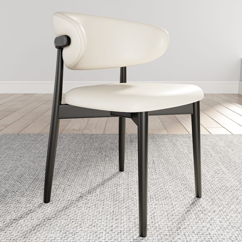 Leather Upholstered Dining Chairs Set Of 2, Armless Side Chair With Backrest