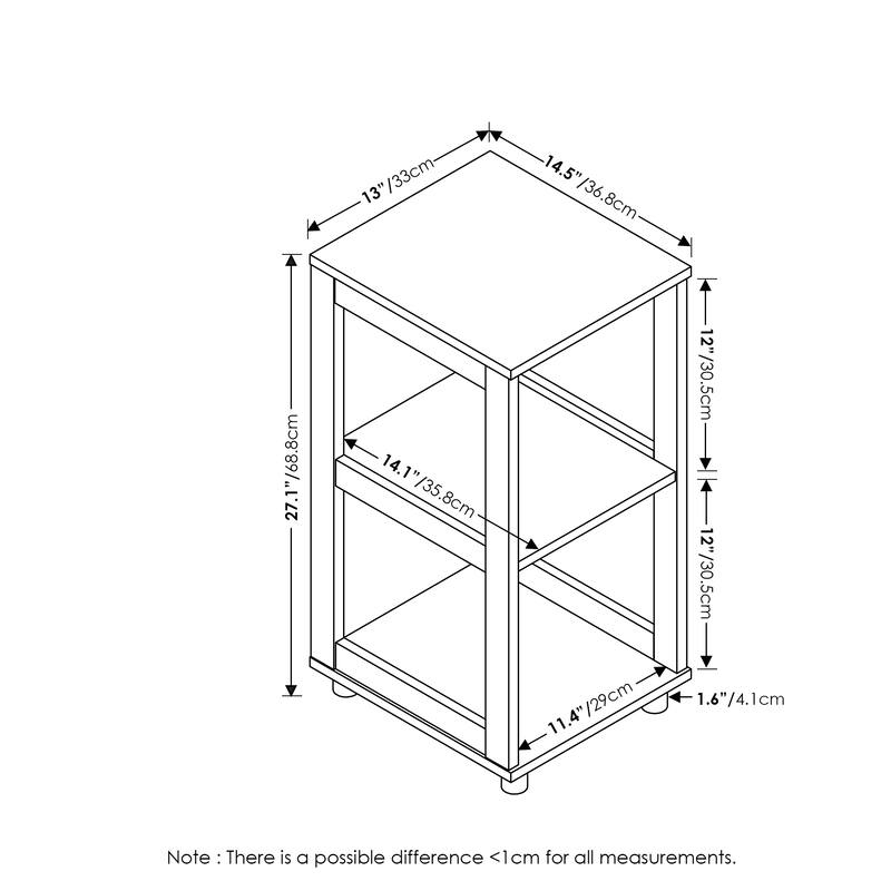 Furinno Romain 2-Tier Tall End Table
