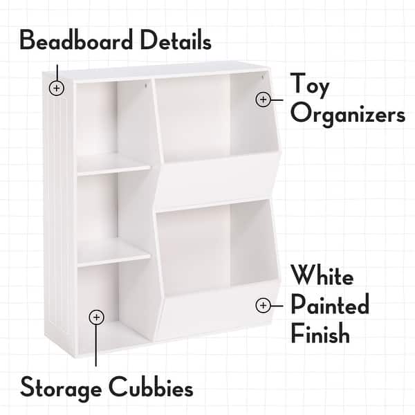 dimension image slide 1 of 3, RiverRidge Kids Playroom Toy Organizer and Bookcase with 3 Cubbies and 2 Veggie Storage Bins