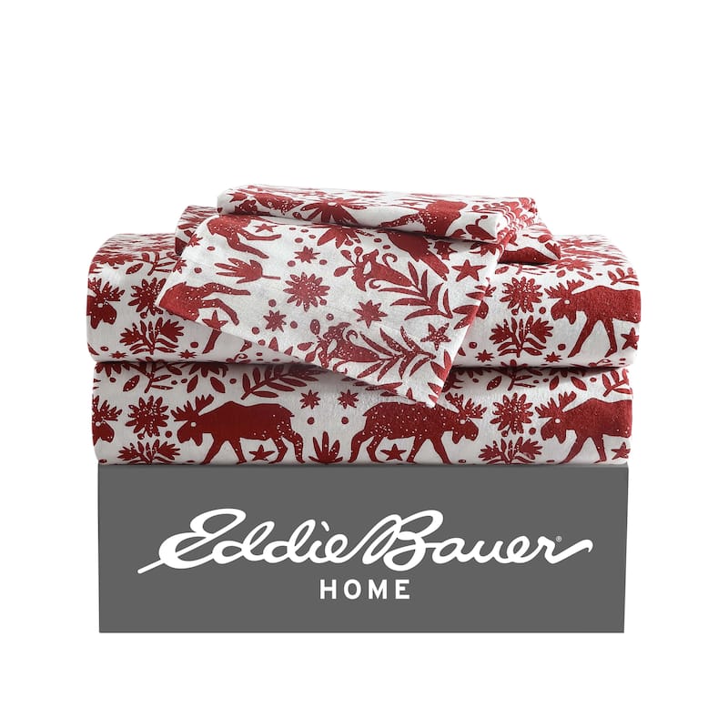 Eddie Bauer Printed Cotton Flannel Sheet Set - Twin - Arcadia