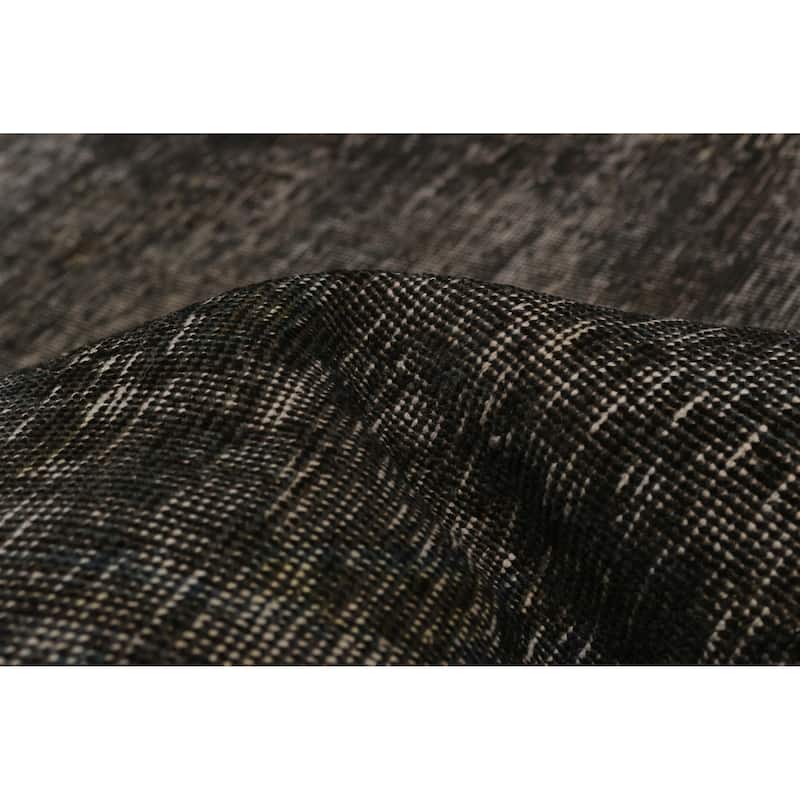 ECARPETGALLERY Hand-knotted Color Transition Black, Dark Grey Wool Rug - 9'4 x 12'1
