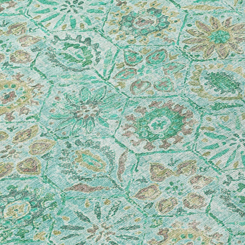 HomeRoots Floral Transitional Rectangle Outdoor Rug