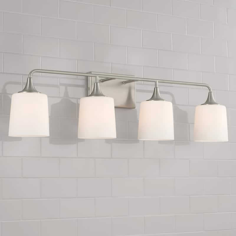 Presley 4-light Bath/ Vanity Fixture w/ Soft White Glass