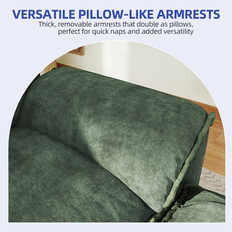 142 Inch Modular Velvet Sectional Sofa with Movable Ottoman Pillow Armrest and Deep Seats for Living Room Apartment or Office