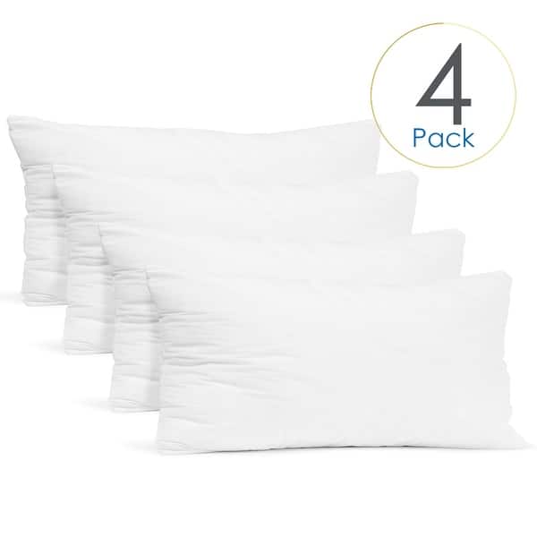 Nestl Plain Throw Pillows 18x18 Inches Decorative Pillow Insert Square Throw Pillow Inserts 4 Pack Premium Down Alternative Polyester Pillow