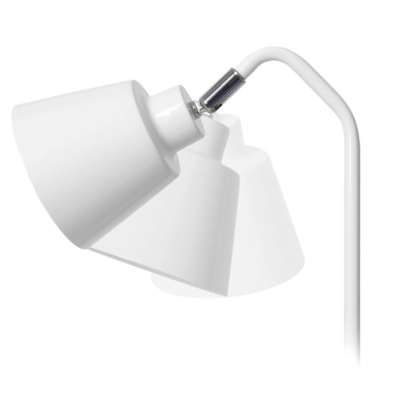 Adjustable Head Desk Lamp with Cone Shade - 16" - White