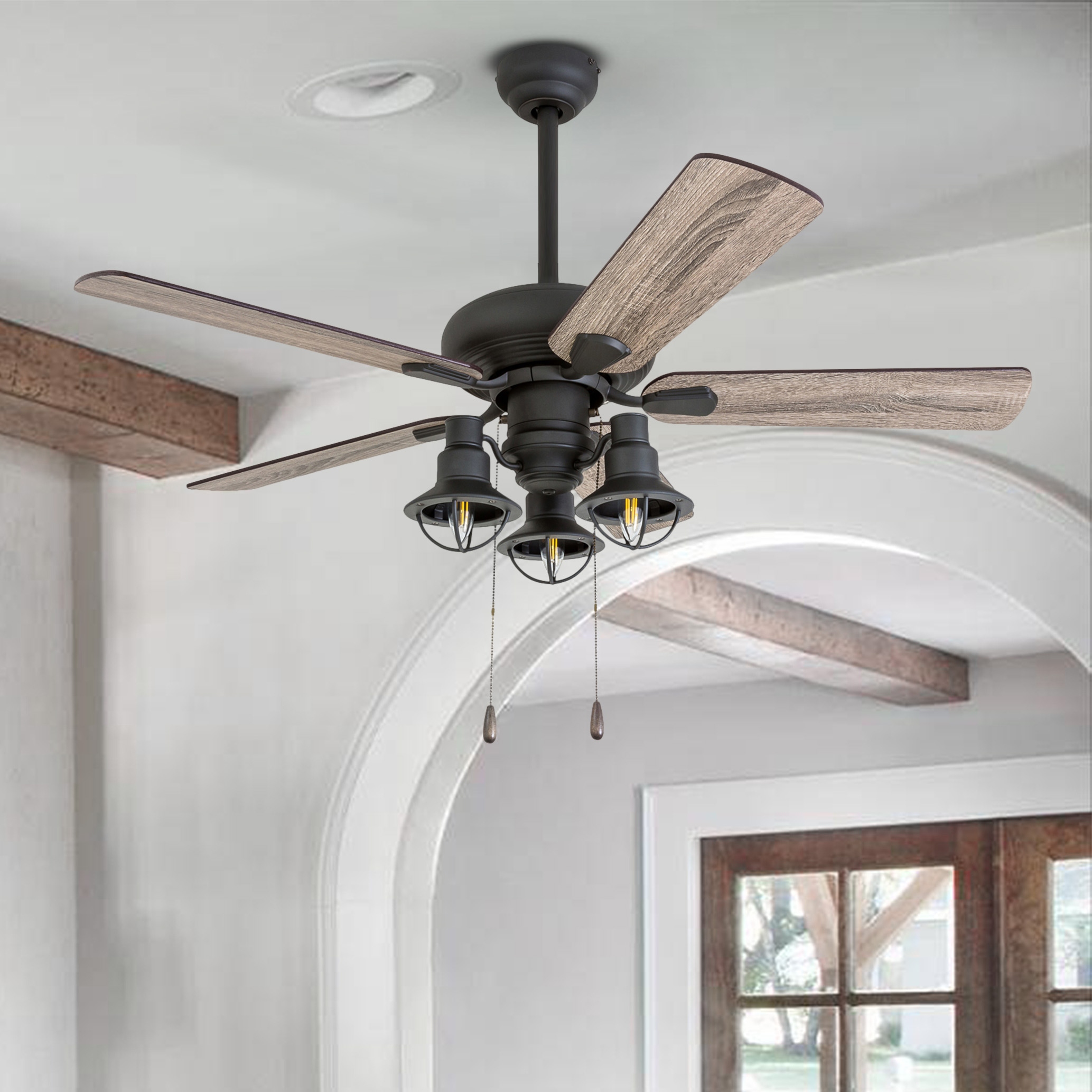 Prominence Home Piercy Coastal 42-inch Aged Bronze LED Ceiling Fan ...