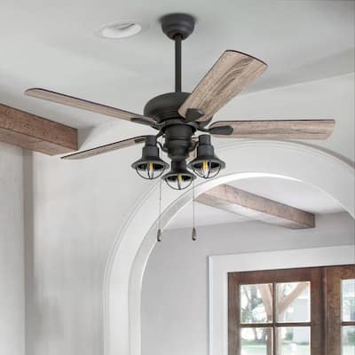 Prominence Home Piercy Coastal 42-inch Aged Bronze LED Ceiling Fan