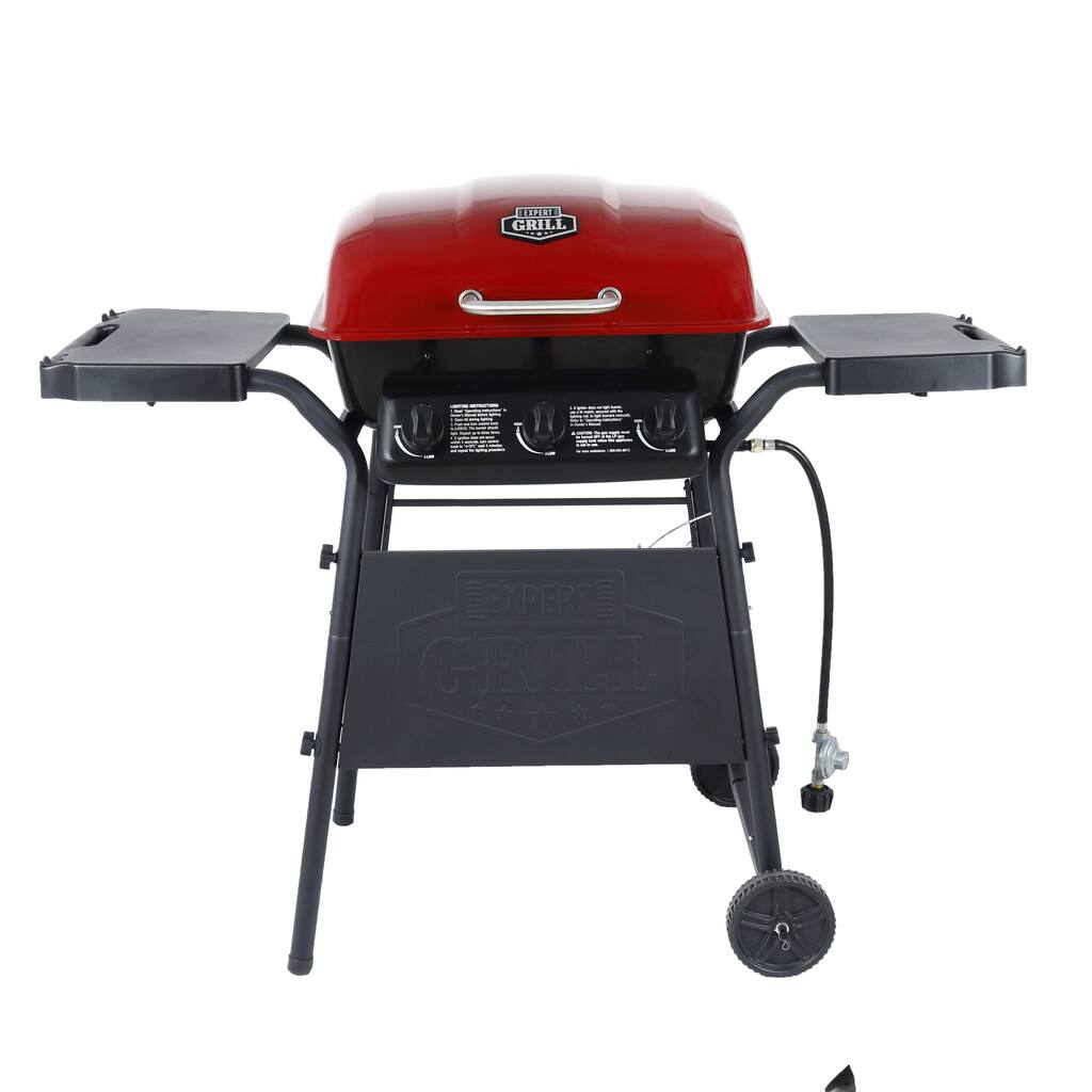 Expert Grill 3 Burner 27,000 Btu Gas Grill, Red - 41.9’’ H x 51.3’’ W x 22.75’’ D