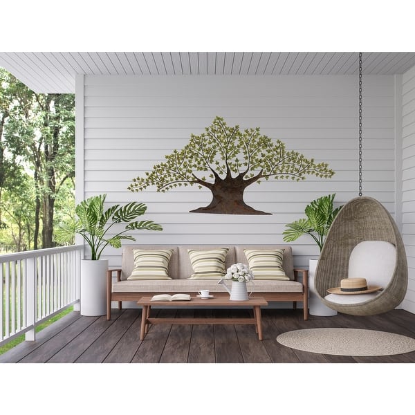 slide 2 of 5, Tree of Harmony Large 92-inch Metal Wall Art Decor 92 x 41