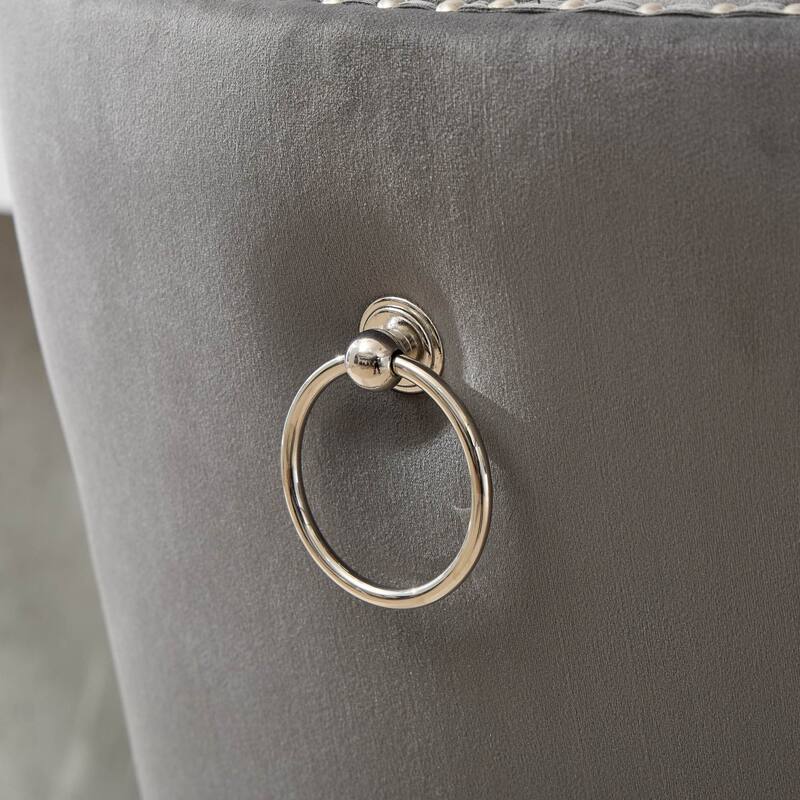 GDF Studio - Modern Adjustable Swivel Velvet Barstools with Chrome Base, Tufted Buttons & Diamond Pleating (Set of 2)