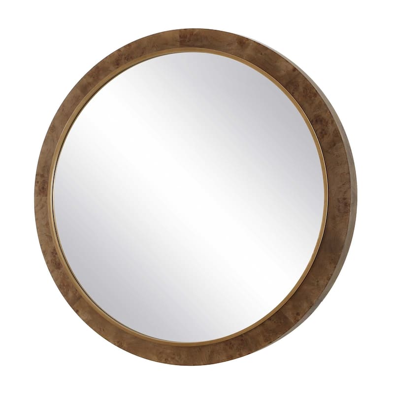 Uttermost Cleveland Round Burl Wood Mirror - 52.13" W x 52.13" H x 2.75" D