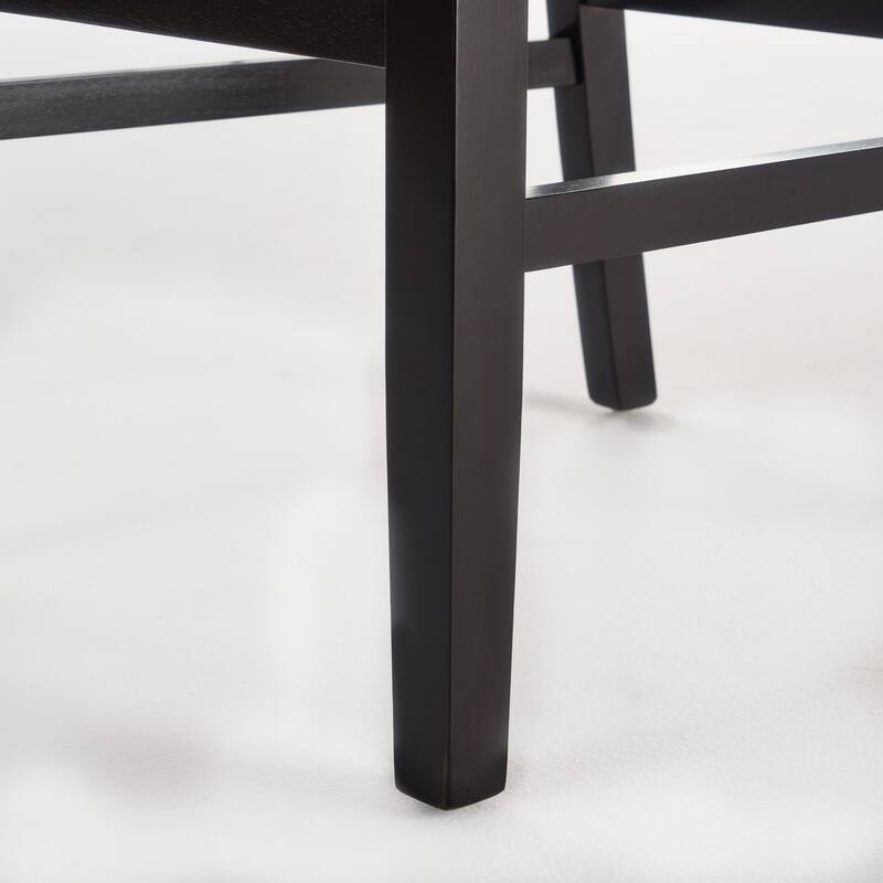 Modern Set of 2 Bar Stools with Leather Cushioned Backrests, Nailhead Trim, Solid Wood Legs for Dining Room Living Room Bar