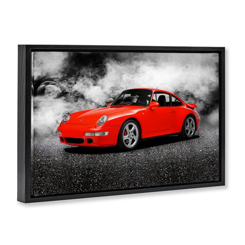 Stupell Bold Red Sports Car Framed Floater Canvas Wall Art Design By Mark Rogan