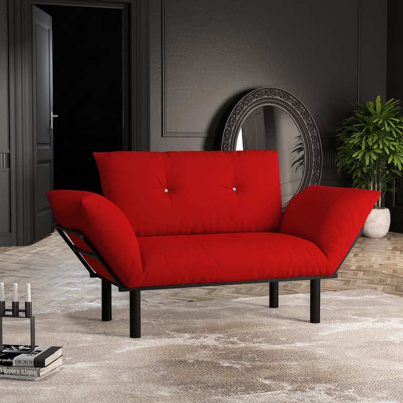 Haydar Extra-wide Modern Loveseat with Metal Legs