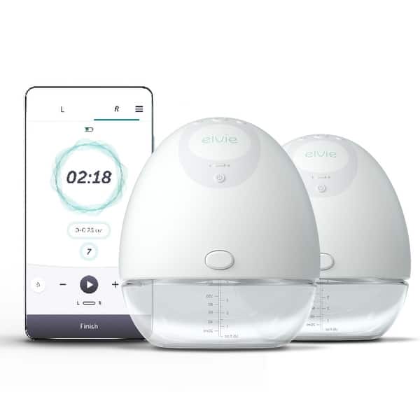 slide 1 of 1, Elvie Pump - Double Electric Breast Pump - White