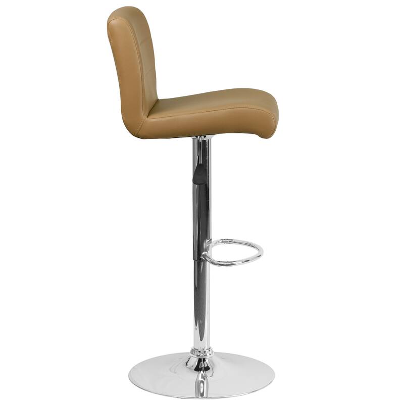 Vinyl Adjustable Height Barstool - 16.25"W x 19.5"D x 36.75" - 44.75"H