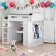 preview thumbnail 2 of 24, Kids and Baby Full Size Loft Bed with Desk,Wardrobes,4 Drawers and 4 Shelves