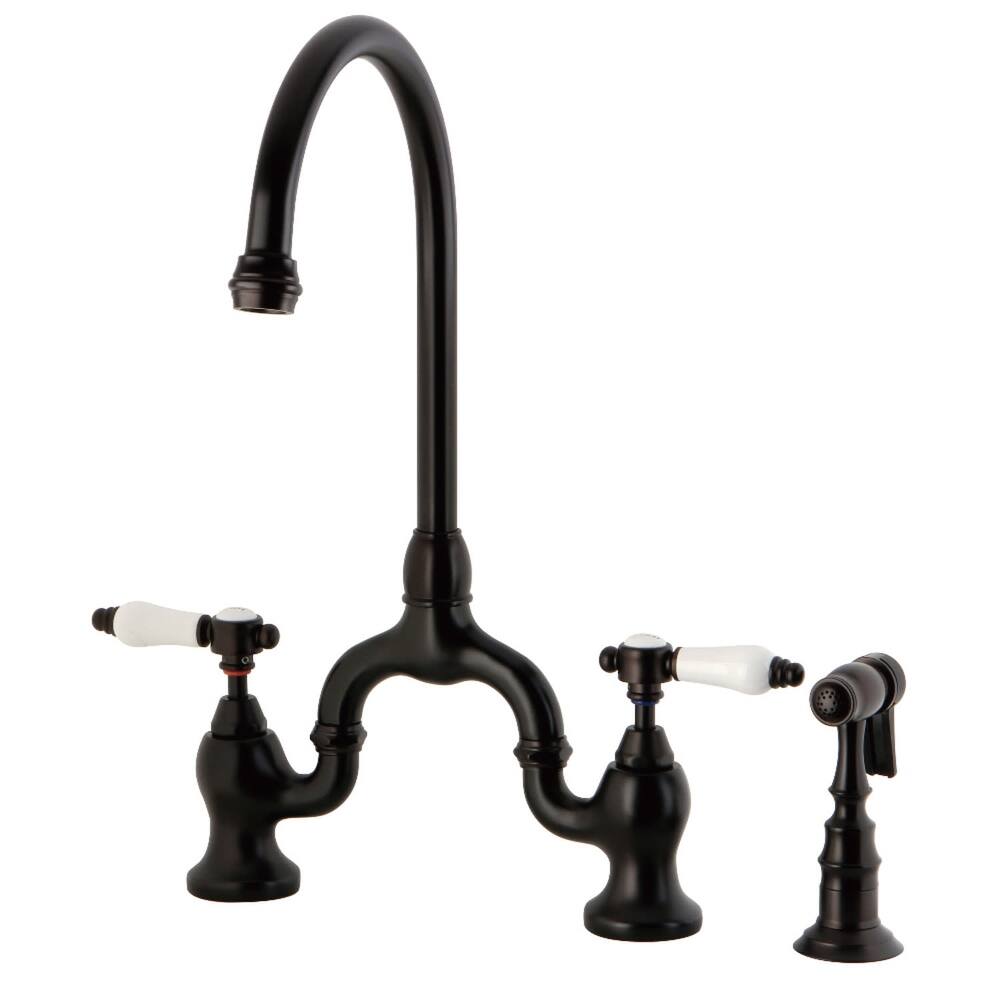 Kingston Brass KS779.BPLBS Bel-Air 1.8 GPM Bridge Kitchen Faucet