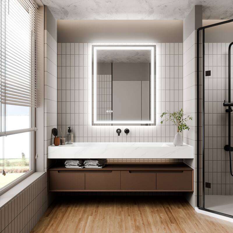 Modland LED Bathroom Vanity Mirror Anti-Fog Tempered Glass Dimmable