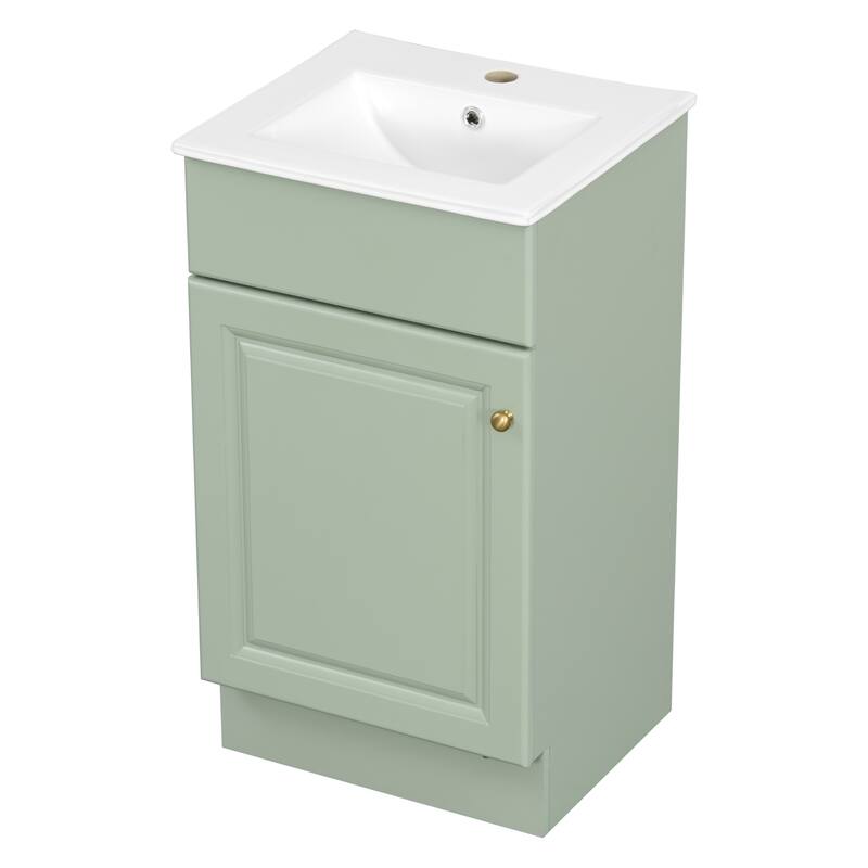 Christopher Knight Home - Ethan 18" Bathroom Wooden Vanity with Sink and Storage Cabinet