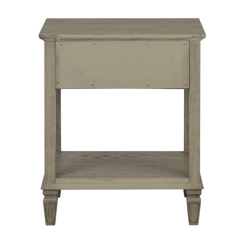 Madison Park Signature Victoria one-drawer wood bedside table with shelf