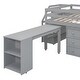 preview thumbnail 36 of 55, Full Size Loft Bed with Retractable Desk, Storage Drawers, and Stairs, Space-Saving